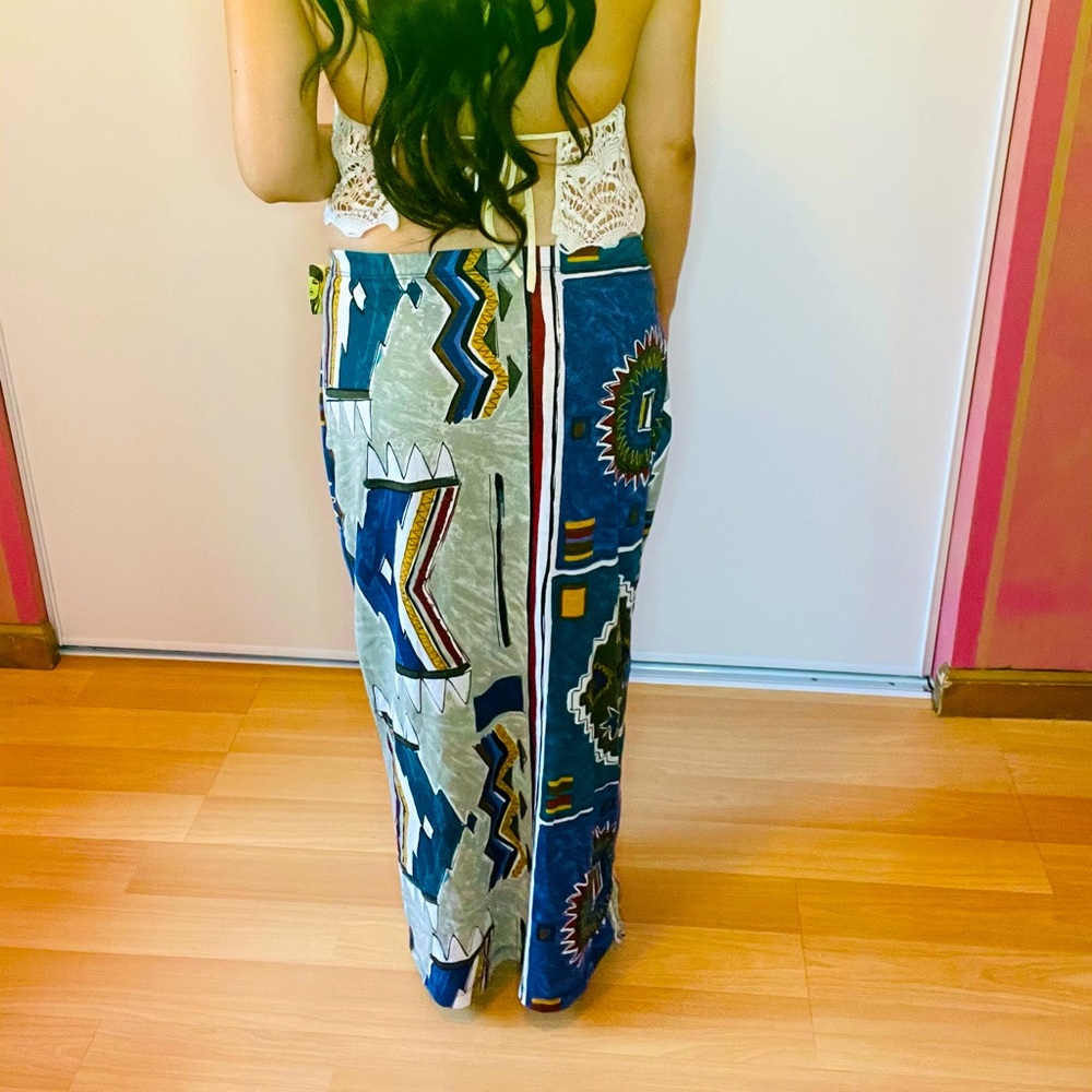 Colorful Geometric Patterned Skirt - Picture 14 of 16